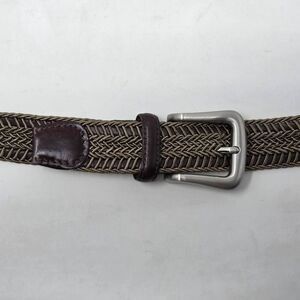 TORINO MADE IN USA BROWN TAN BRAIDED WEAVE SATIN LEATHER BELT MENS SIZE 40
